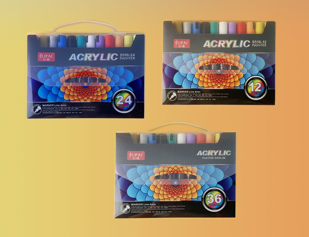 Set De Markere Multicolore Cu Vopsea Acrilica Foarte Pigmentată, Cu Vârf Rotund De 4mm, Pentru Hartie, Piatra, Lemn, Ceramica, Sticla, Non-Toxic, Uscare Rapidă