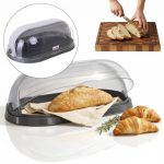 Cutie pentru Paine, Suport pentru paine cu fereastra Salestore.ro®, Capacitate mare, Design elegant, Asamblare usoara, Plastic PP, Free BPA, 47x27, 5x17cm, Gri/Gri inchis