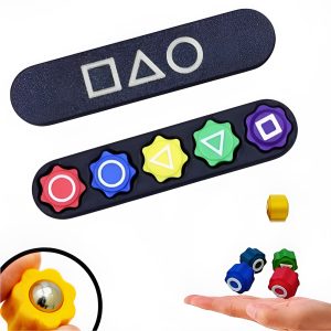 Joc Traditional Coreean Gonggi tip Squid Game cu Bila Metalica Salestore.ro® de societate, multicolor, printat 3D, perfect pentru copii, familie