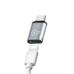 Adaptor conversie Lightning la USB Type-C, Salestore.ro® 2.7 cm, compatibil cu Apple, Samsung, Huawei, Xiaomi, Carcasa din Aluminiu, Gri