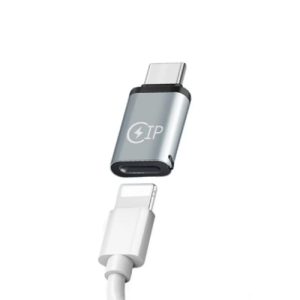 Adaptor conversie Lightning la USB Type-C, Salestore.ro® 2.7 cm, compatibil cu Apple, Samsung, Huawei, Xiaomi, Carcasa din Aluminiu, Gri