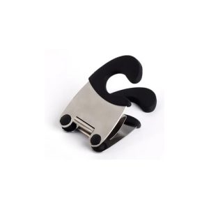 Suport Lingura Salestore.ro® pentru oala, Clema pentru ustensile Bucatarie din Otel inoxidabil, Rezistent la Caldura, Suport cu Maner anticoroziv, Negru