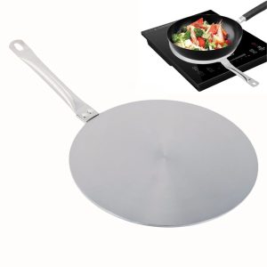 Adaptor plita inductie Salestore.ro®, din inox, 23.5 cm, placa difuzie caldura universala pentru tigai si oale non-inductie