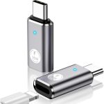 Adaptor de incarcare rapida si transfer de date 480 Mbps din Iphone- Laptop, conectori USB Type-C la Lightning Salestore.ro®, 35 W, Aliaj de aluminiu + PVC, Unidirectional, Argintiu