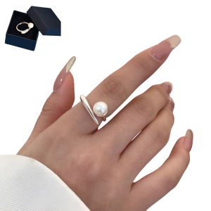 Inel Argint 925 cu Perla Naturala de Cultura, Reglabil, Salestore.ro® Inel din argint pentru femei, Eleganta si rafinament
