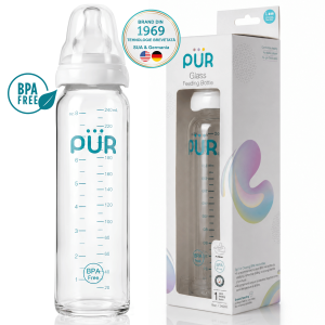 Biberon din sticla, PUR 1203, 240ml, BPA free