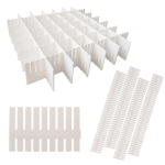 Set 4 separatoare pentru organizare sertare Salestore.ro®, Ajustabile manual, Plastic, 47 x 7 cm, Bej